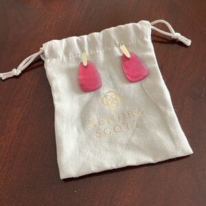 Kendra Scott Pink and Gold dangle earrings